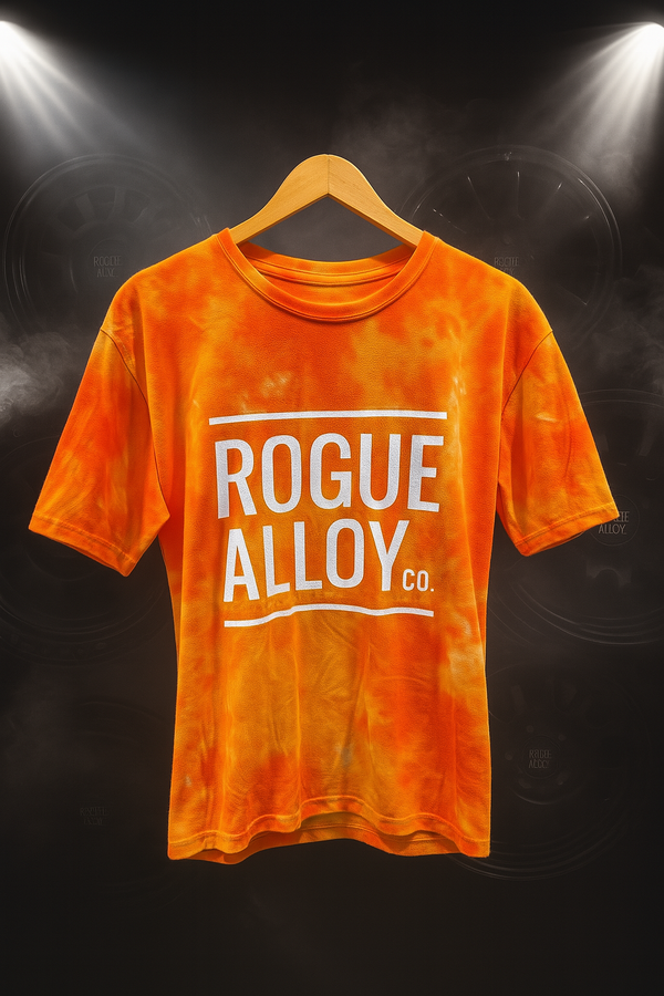 Rogue Alloy fiery orange tie-dye T-shirt